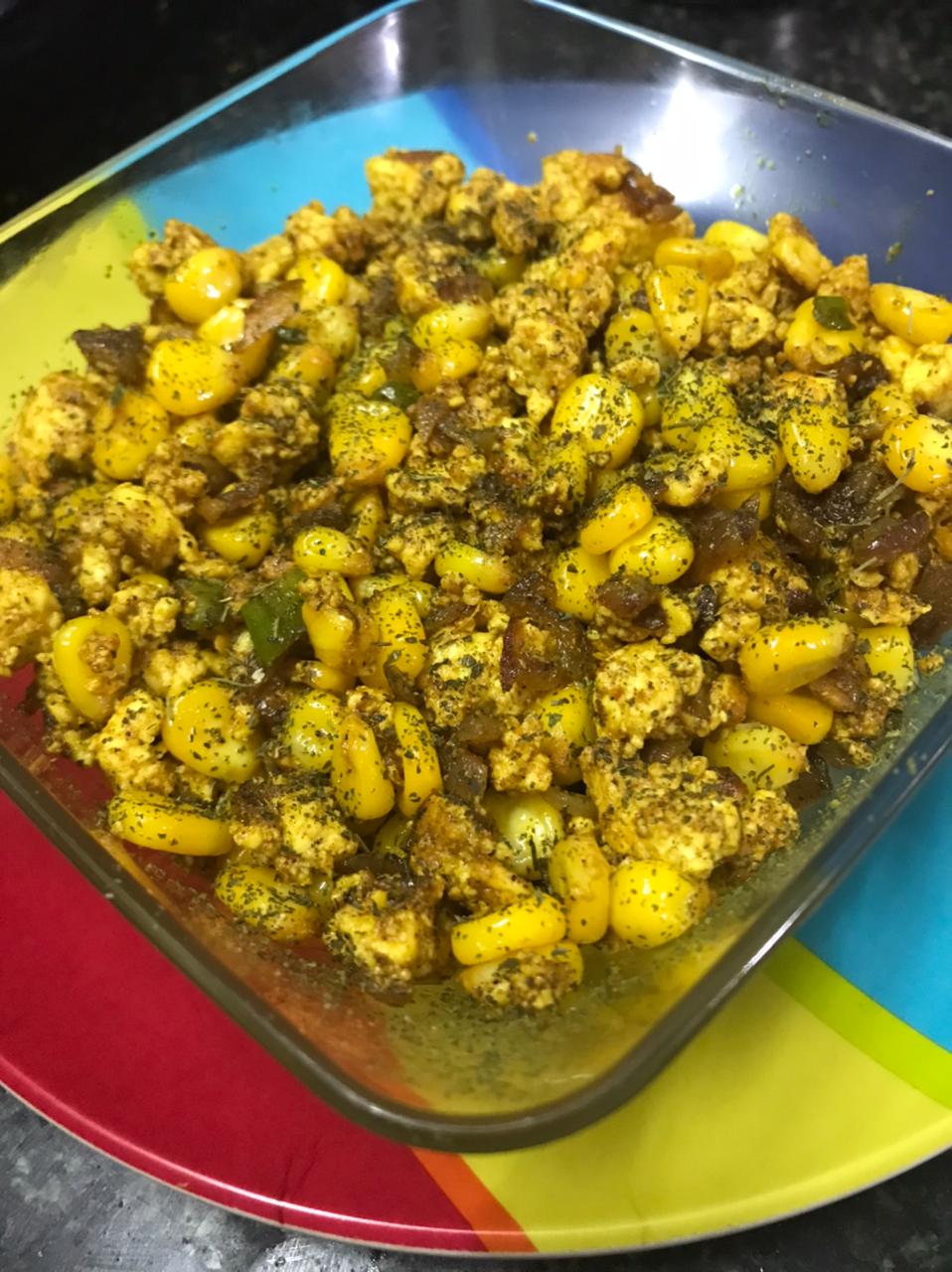 Delicious and easy paneer corn bhurji