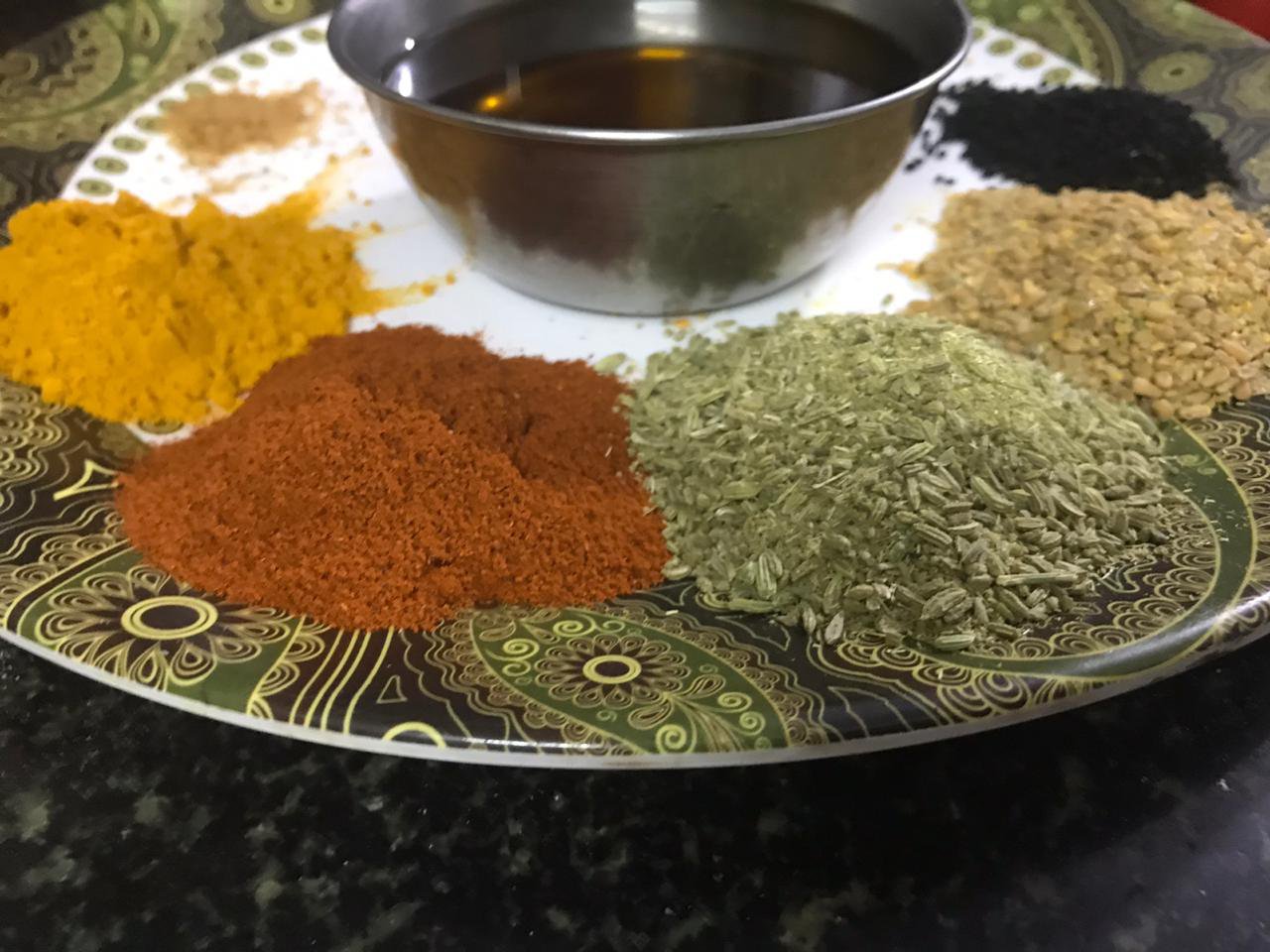 ingredients for kairi chhole pickle