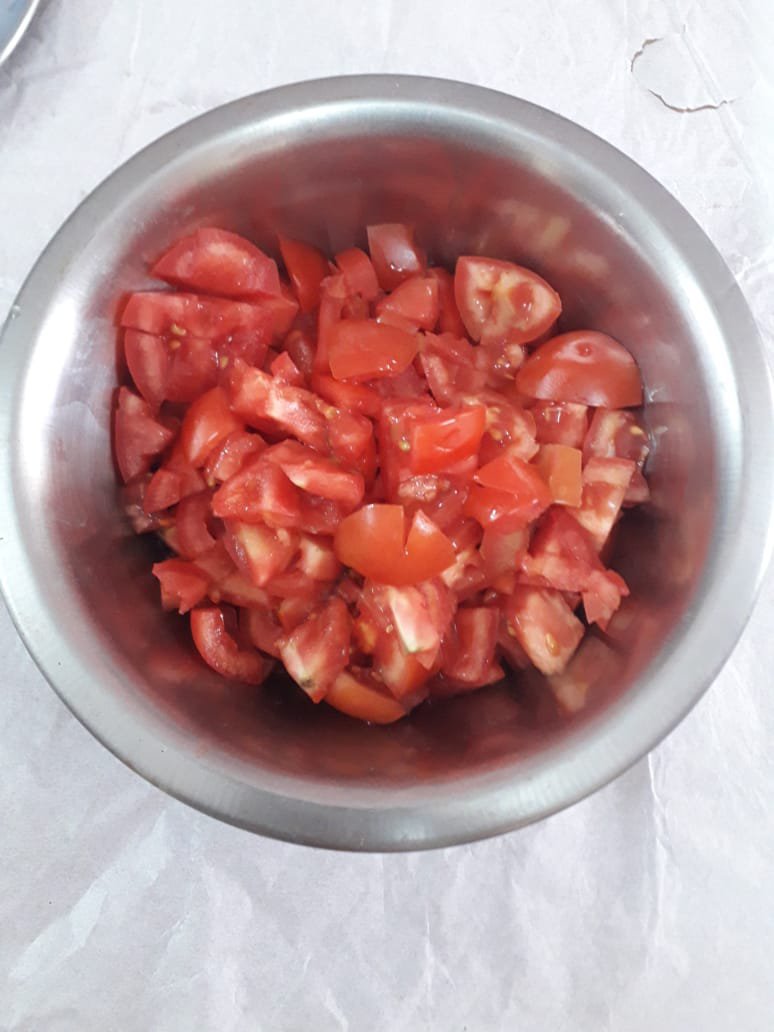 diced tomatoes in a bowl