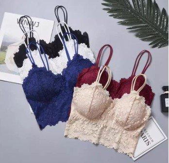 Different coloured bralettes