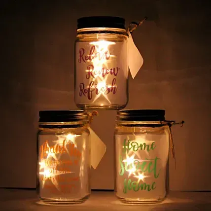 decorated glass jars