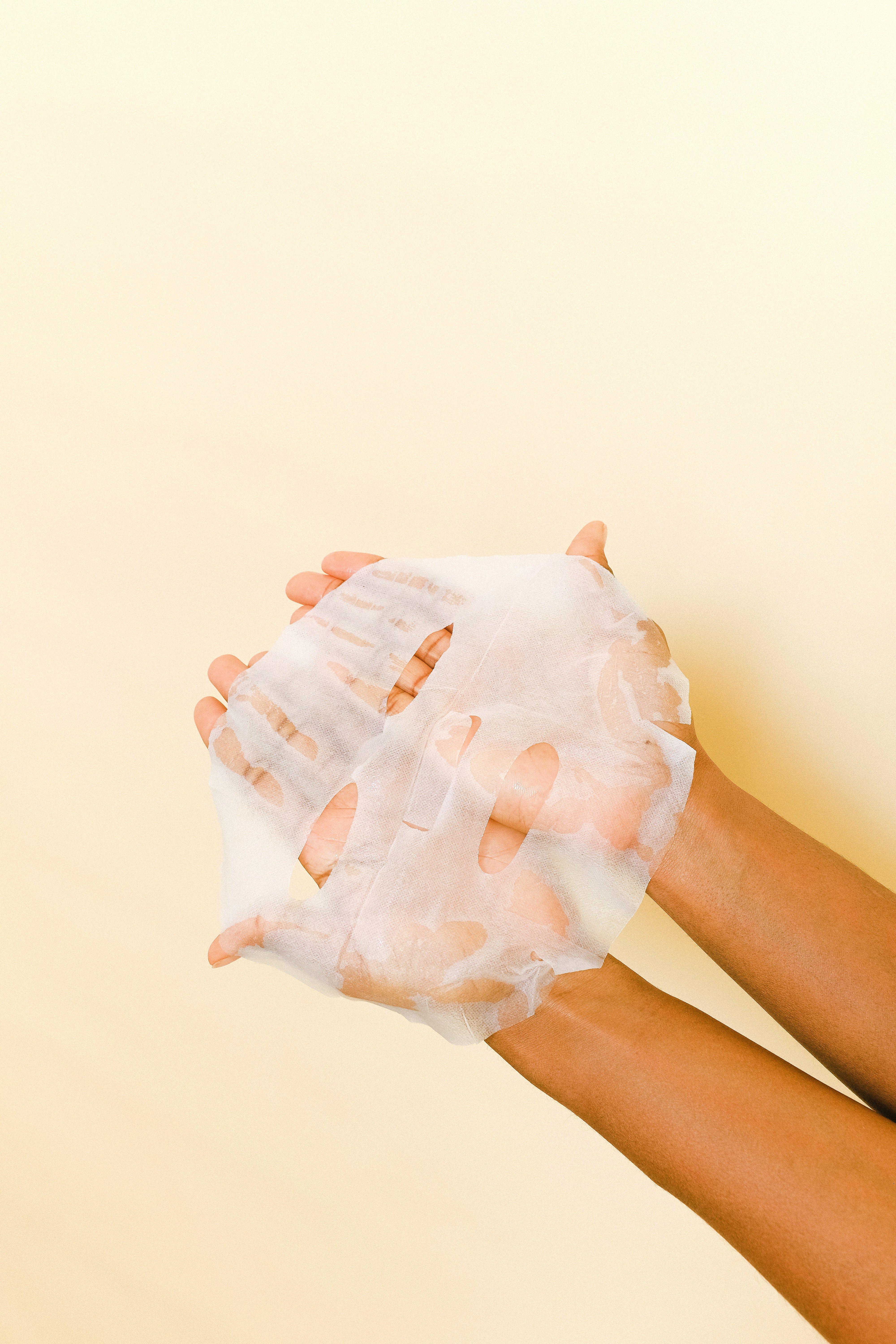 sheet mask in a person's hands