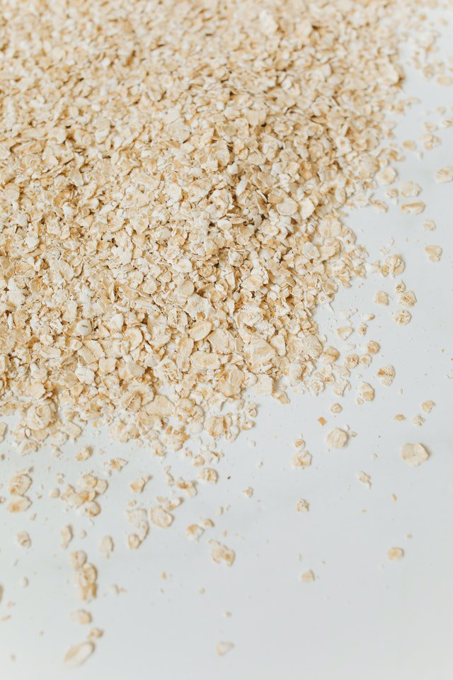 oatmeal on a white surface