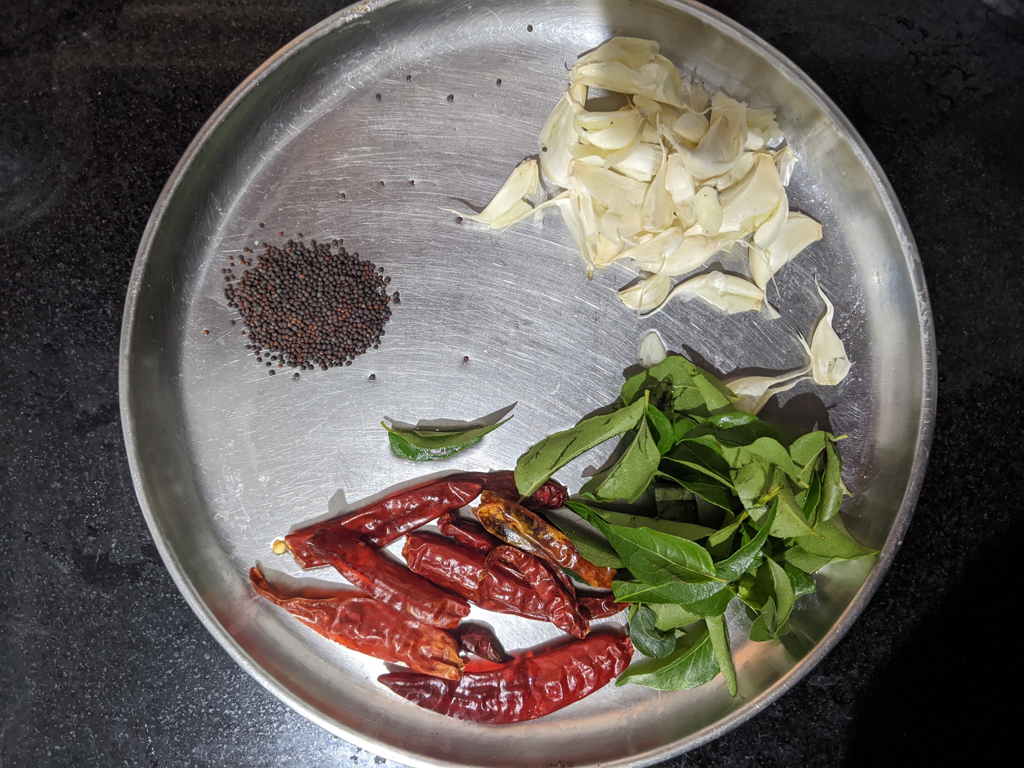 ingredients for tempering of rasam