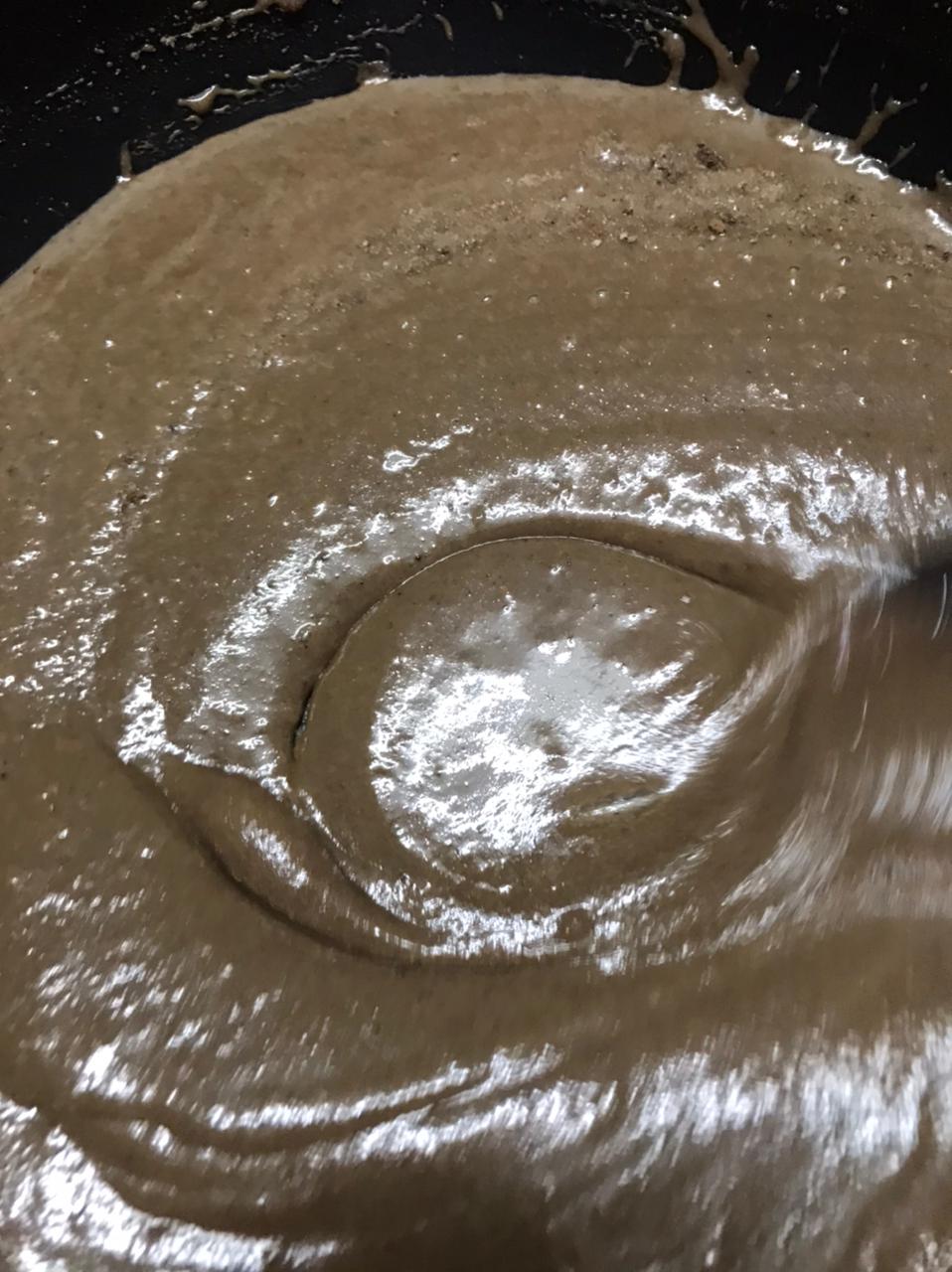 stirring the chocolate mix