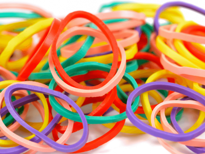 Different coloured rubber bands