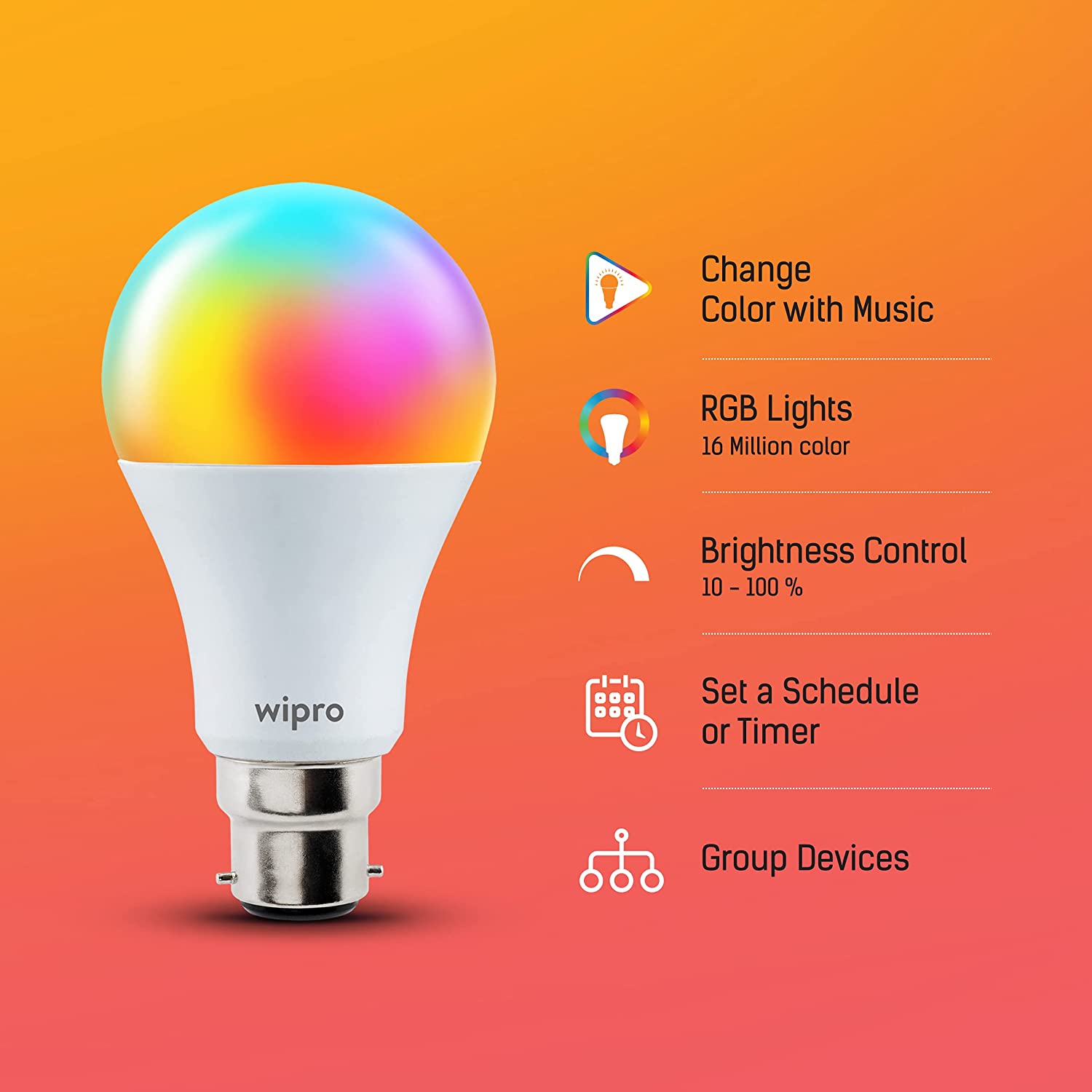 Wi-Fi smart LED bulb with Music sync