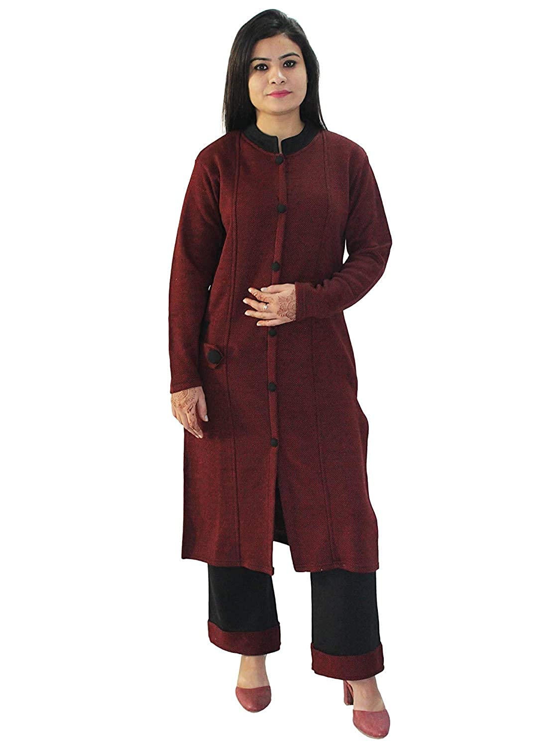 Model wearing a woolen kurta-palazzo set