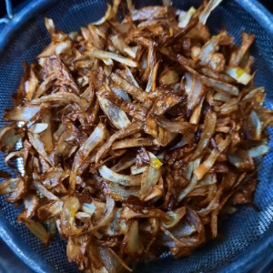 frying onions till golden brown