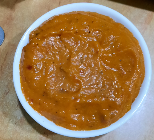 Homemade pizza sauce in a bowl
