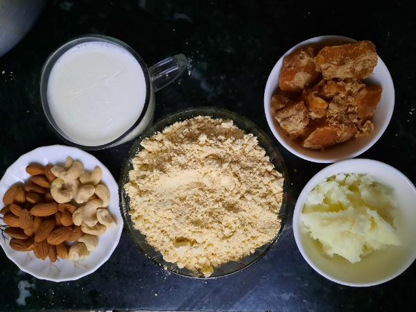 ingredients for besan halwa